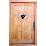 Mahogany Wood Custom Entry Door with Diamond Window