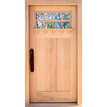 Red Oak Wood Custom Craftsman Style Front Door with Dental Shelf