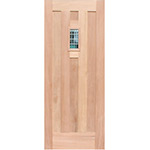 Mahogany Wood Custom Vertical 3-Panel Entry Door
