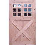 Knotty Alder Wood Custom Exterior Door with X-Bar and Operable Windows