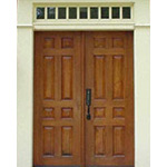 White Oak Wood Colonial Style Double Exterior Doors