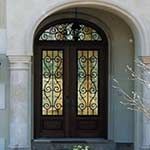 Mahogany Wood St. Charles Entry Door with Elliptical Transom