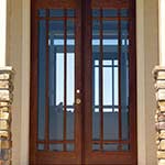 Mahogany Wood TDL Marginal 9-Lite Exterior Double Doors