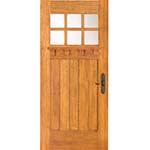 Red Oak Wood 6-Lite Craftsman Style Exterior Door