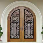 SIG-Series Wrought Iron Round-Top Double Entry Doors