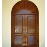 SIG-Series Solid Wood Entry Doors with Half-Round Transom