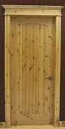 Knotty Alder 1-Panel Interior Door with Arch Top and V-Grooves