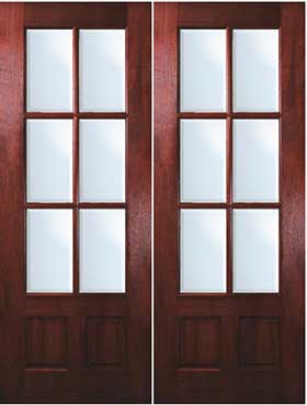 Mahogany Exterior Door 6-Lite Design