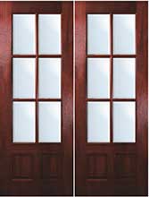 TDL 6-light Mahogany Exterior Double Doors