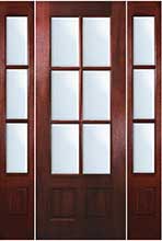 TDL 6-light Mahogany Exterior Door with Sidelights