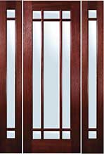 TDL 9 light Mahogany Door with Sidelights Entry