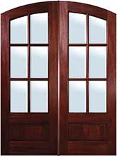 TDL ATD5 6 light Mahogany Arched Double Doors
