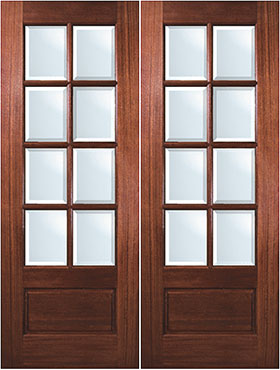 Mahogany 8-Lite exterior double door
