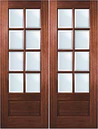 TDL 8-light Mahogany Exterior Double Doors