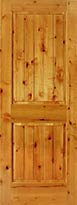 Knotty Alder Arch 2-Panel V-Grooved Interior Door