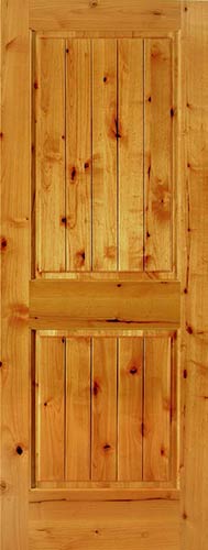 Knotty Alder 2-Panel V-Groove Wood Interior Door