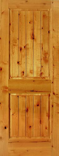 Knotty Alder 2-Panel V-Groove Wood Interior Door Knotty Alder 2-Panel V-Groove Wood Interior Door