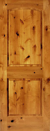 Knotty Alder Arch 2-Panel Wood Interior Door