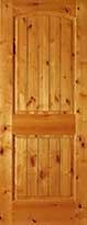 Knotty Alder Arch 2-Panel V-Groove Interior Door