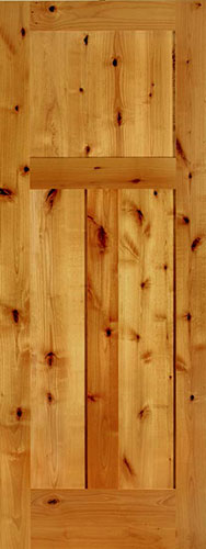 Knotty Alder Shaker 3-Panel Wood Interior Doors