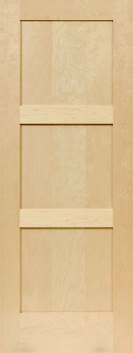 Maple Equal 3-Panel Wood Interior Door Maple Equal 3-Panel Wood Interior Door