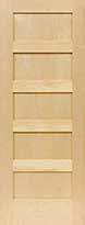 Maple Horizontal 5-Panel Wood Interior Door