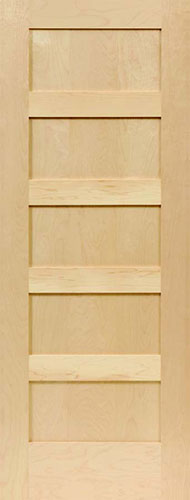 Maple Horizontal 5-Panel Wood Interior Doors