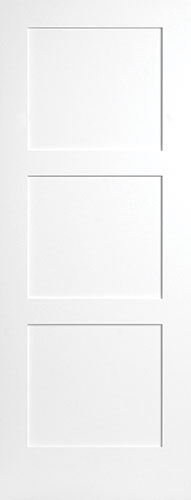 Shaker Style Equal 3-Panel Primed MDF Interior Door