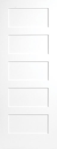Primed MDF Horizontal 5-Panel Interior Door