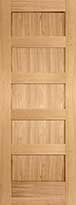 Red Oak Horizontal 5-Panel Wood Interior Door