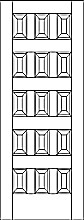 RP15000  15-panel wood door with raised panels