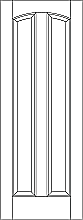 RP-2130 vertical 2-panel door with eased arch raised panels