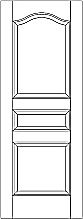 RP-3030 eyebrow arch 3-panel door with raised panels