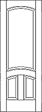 RP-3041-8 eased arch 3 panel door with arched lower rail