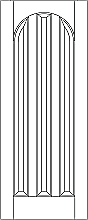 RP-3045 line drawing vertical 3-panel with full radius top panels raised panels