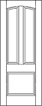 RP-3110 door line drawing eased arch 3-panel with raised panels