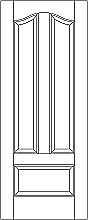 RP-3120-8 Line Drawing eybrow arch 3 panel door with raised panels