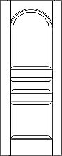 RP-3180 door line drawing full radius 3-panel with raised panels