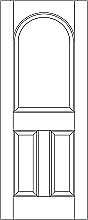 RP-3060 3-panel door with full radius top panel and raised panels