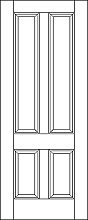 RP-4000-8    Traditional 4 panel door with raised panel 8 ft tall