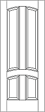 RP-4030-8 Traditional 4-panel door with eased arch lockrail and raised panels 8ft