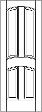 RP-4030 traditional 4-panel with eased arch lock and top rails