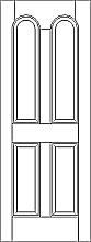 RP-4090 Traditional 4-panel door with full radius top panels