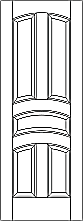 RP-5020  line drawing 5-panel door with eased arch rails and raised panels