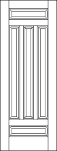 RP-5030 5-panel interior door with raised panels line drawing