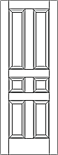 RP-6020 6-panel wood interior doors with raised panels