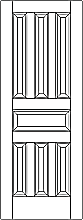 RP-7020 7-panel interior wood doors with raised panels