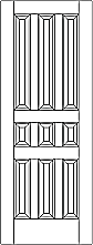 RP-9000  9-panel wood door with raised panels Line Drawing