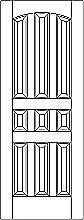 RP-9010  eased arch 9-panel wood door with raised panels