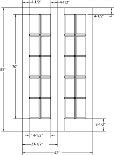 Poplar 12-Lite True Arch Double Doors